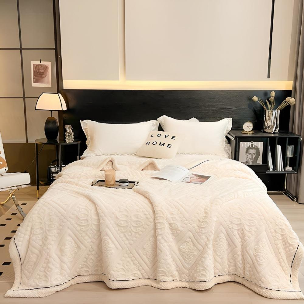 Luxuriöse Sherpa Decke für Damen mit Mandala Design 4