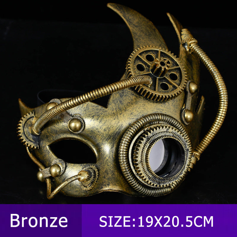 Mechanische Steampunk Retro Halbgesichtsmaske 0