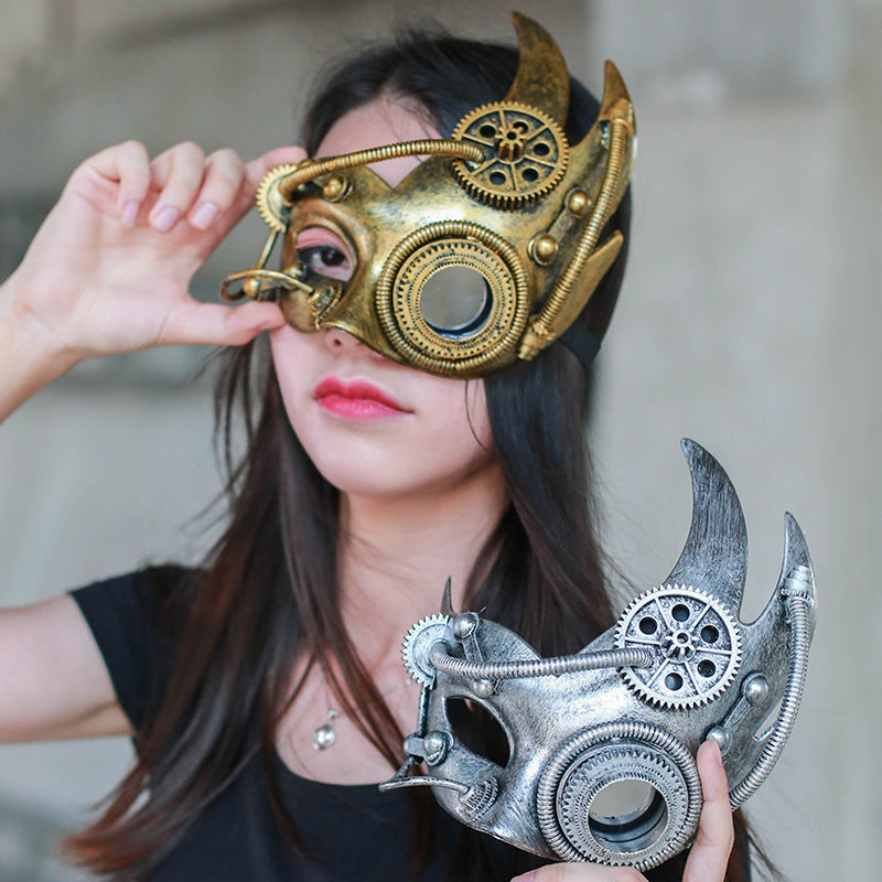 Mechanische Steampunk Retro Halbgesichtsmaske 1