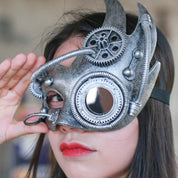 Mechanische Steampunk Retro Halbgesichtsmaske 5