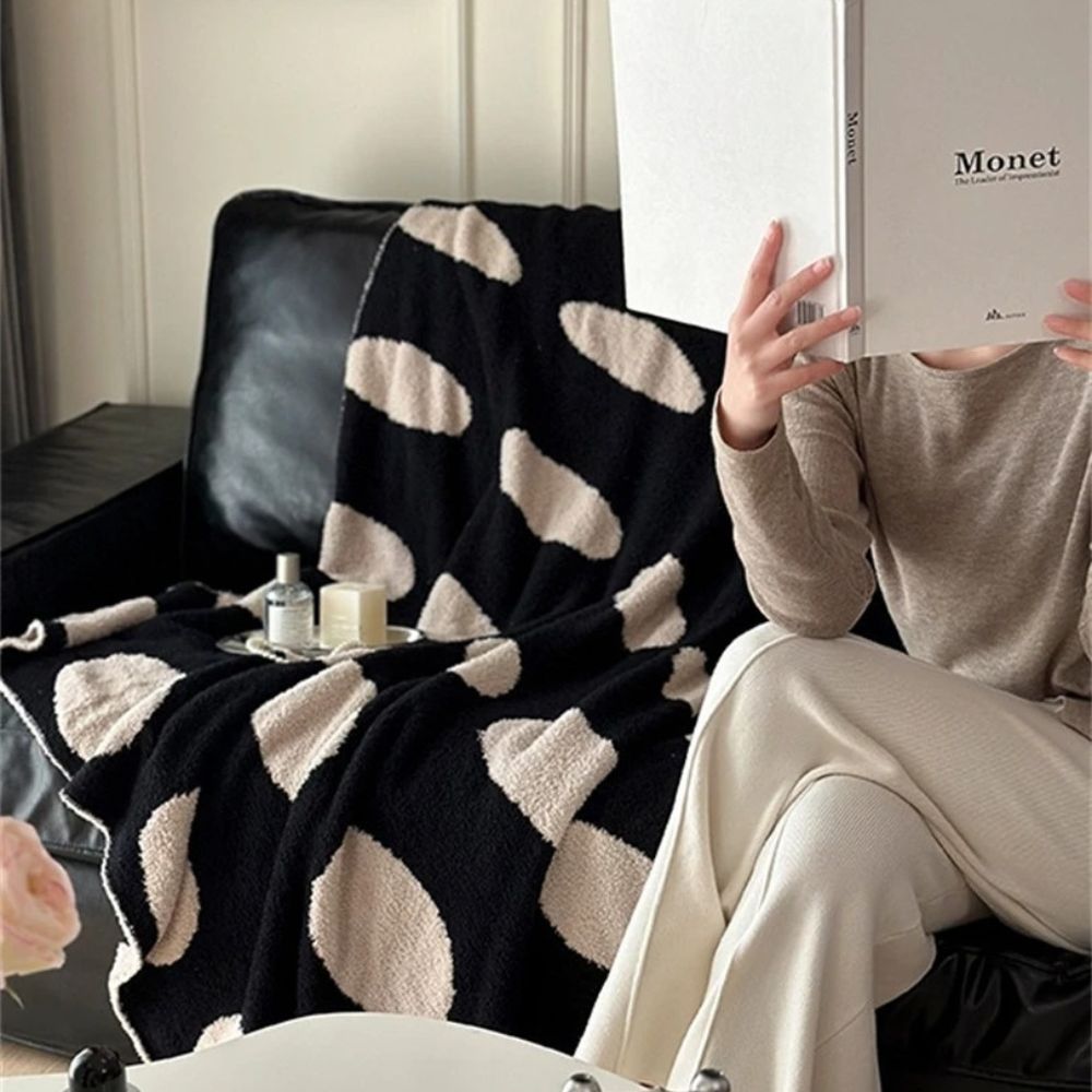 Moderne Fleece Decke für Erwachsene Warm Nylon Wendbar mit Punkten 7