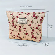 Jaycee | Elegante Rosen-Schminktasche mit großem Fassungsvermögen