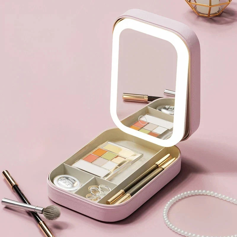 Kori | Bärbar LED-belyst spegel rese-makeupväska