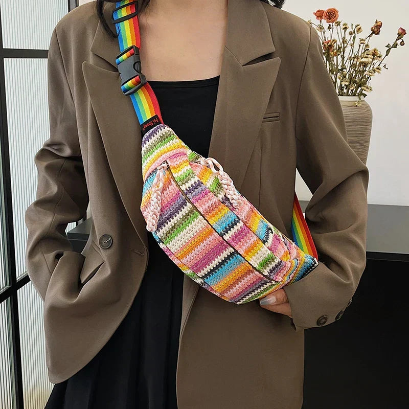 Lena | Avslappnad stickad höftväska crossbody