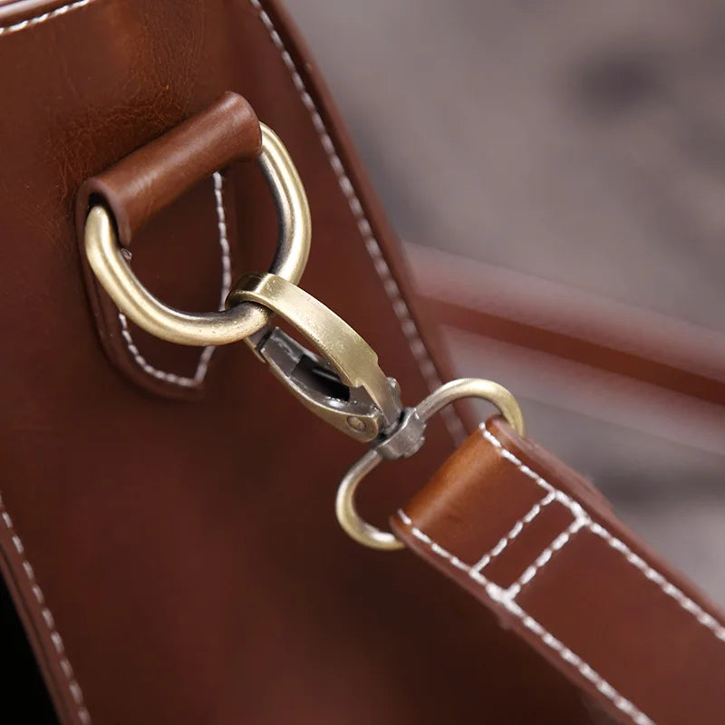 Liam | Retro PU Läder Portfölj Crossbody Messenger Väska