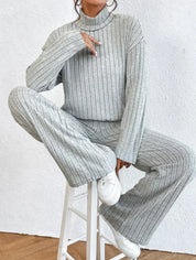 Margaux | 2-delad stickad set med polotröja och byxor