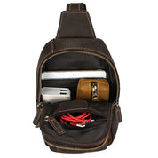 Mason | Herr Retro Äkta Läderväska Anti-Stöld Axelväska Bröstväska