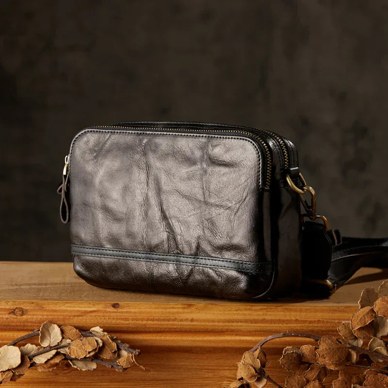 Milo | Retro äkta läder axelväska