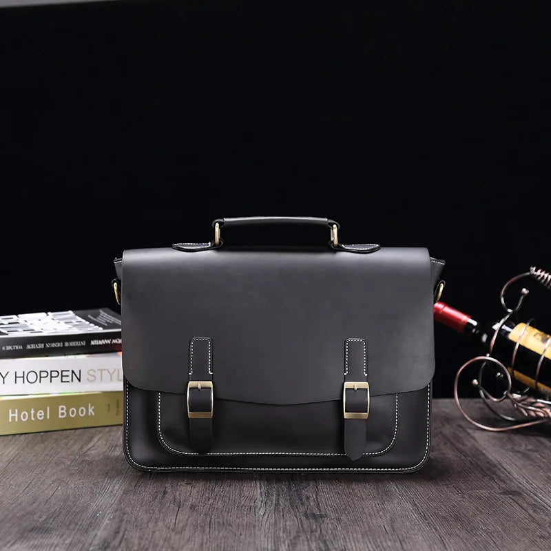 Liam | Retro PU Läder Portfölj Crossbody Messenger Väska