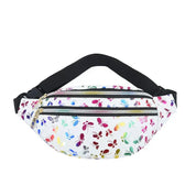 Lila | Dam fjärilstryck crossbody midjeväska