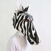Schwarz-weißes Pferd Tier Origami Kopfbedeckung Halloween Weihnachten 3