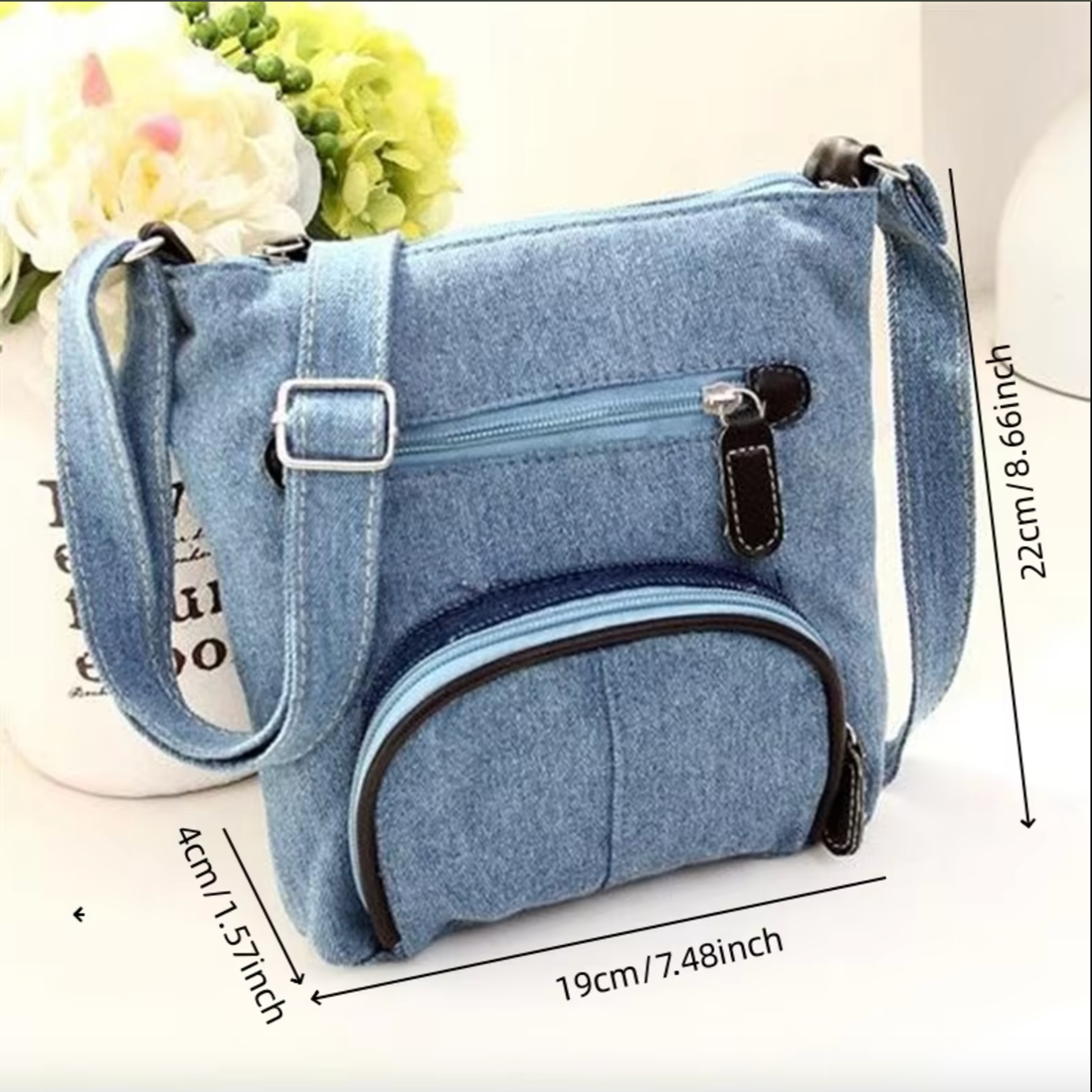 Lena | Mini Denim Axelremsväska