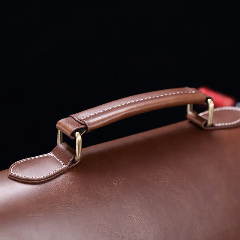Liam | Retro PU Läder Portfölj Crossbody Messenger Väska
