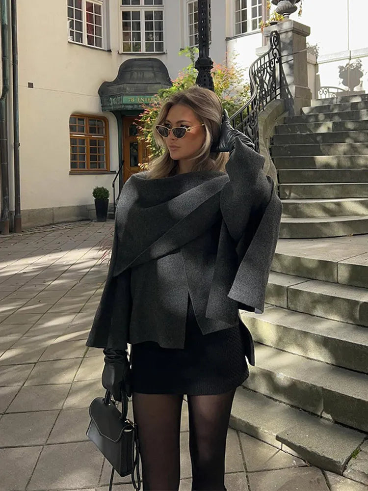 Leah | Stilfull och varm ullcape-kappa för damer på vintern