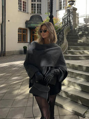 Leah | Stilfull och varm ullcape-kappa för damer på vintern