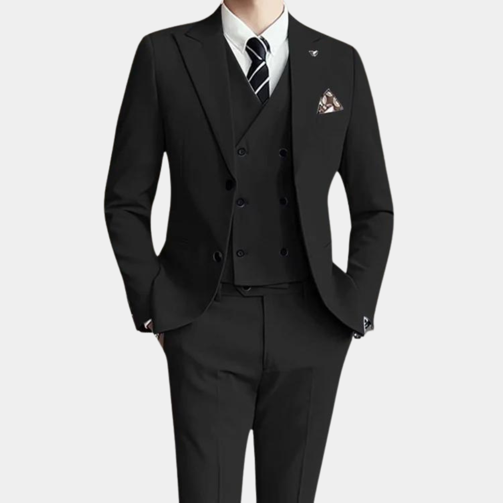 Slim-Fit-Premium-Baumwollanzug von Männern 3