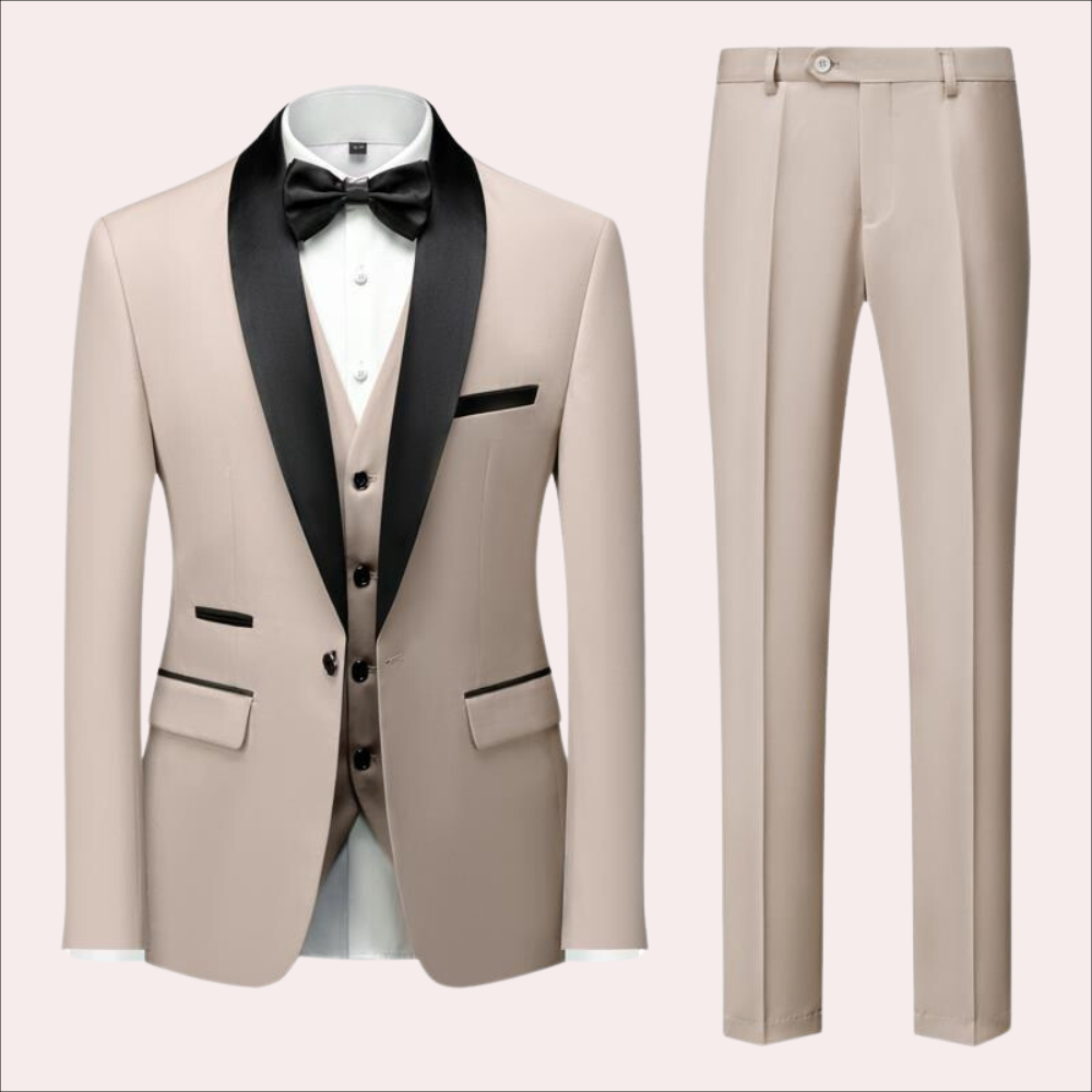 Stilvoller schlanker Fit Hochzeitsanzug 2-teiliges Set für Männer 1