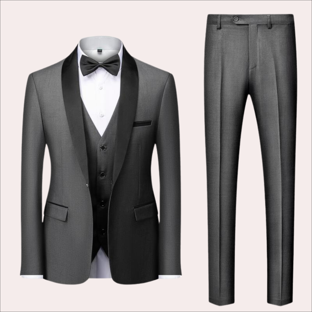 Stilvoller schlanker Fit Hochzeitsanzug 2-teiliges Set für Männer 8