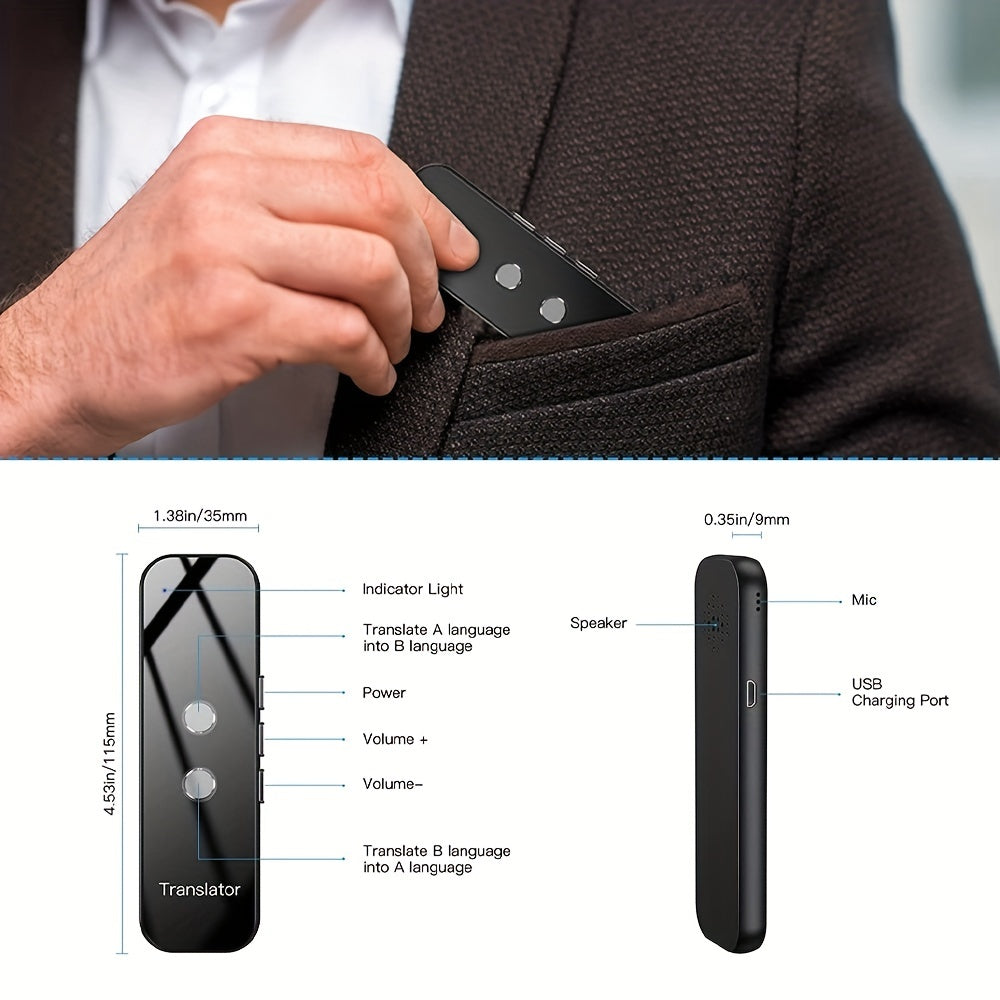 Tragbarer Zwei-Wege-Sprachübersetzer mit integriertem WLAN und USB-wiederaufladbarer Akku-Kompaktes Reisegerät für mühelose Kommunikation 5
