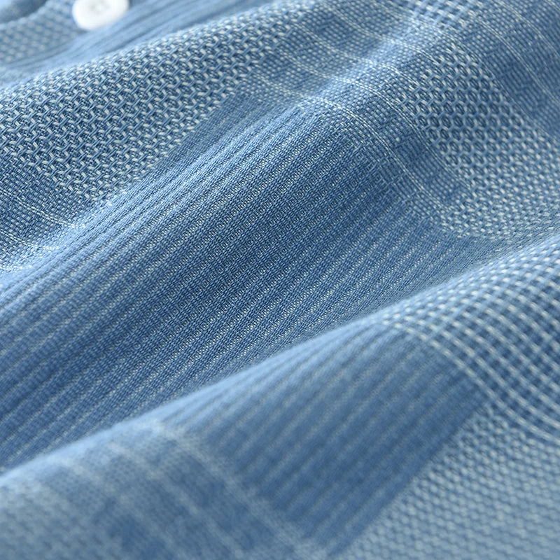 Patchwork Cotton Shirt – Breathable Men's Wear
