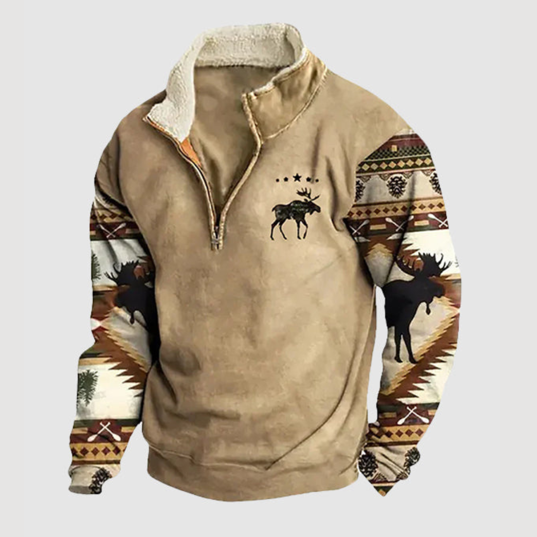 Vintage Fleece Winterpullover mit Reißverschluss für Herren - Felix 0