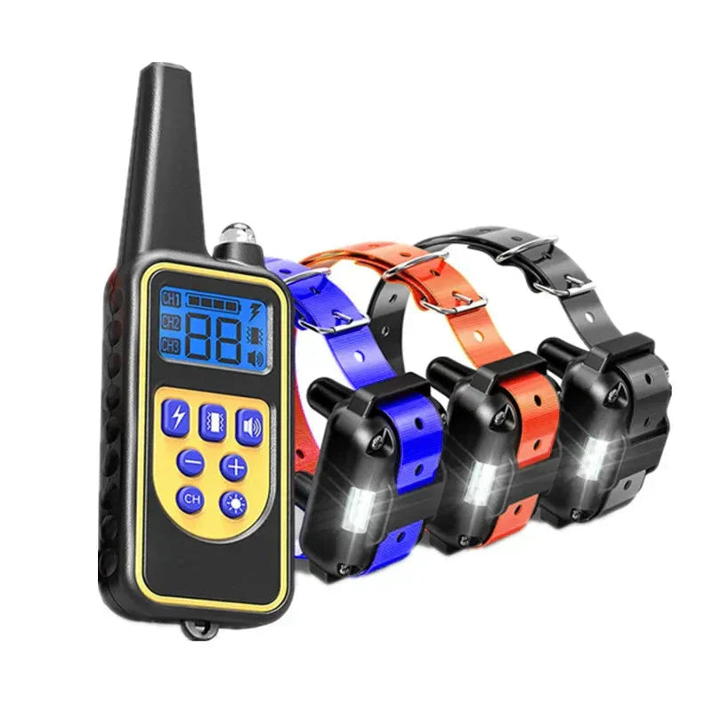 Wasserdichte elektrische Hundehalsband mit Fernbedienung - wiederaufladbar, einstellbar für alle Größen, humane Trainingsoptionen 1