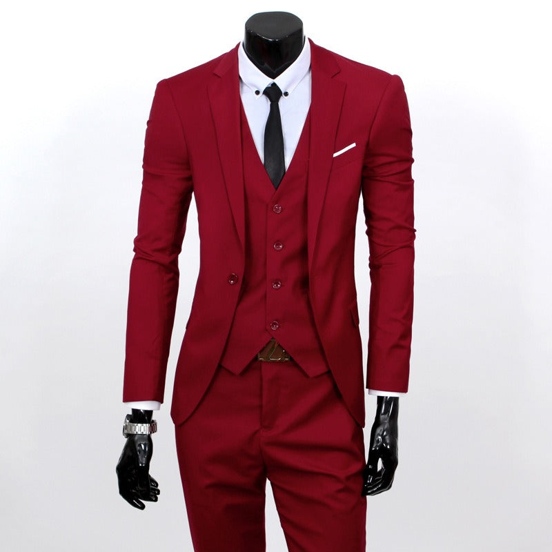 Slim-fit-stilvoller 3-teiliger Anzug für Hochzeiten und formelle Veranstaltungen