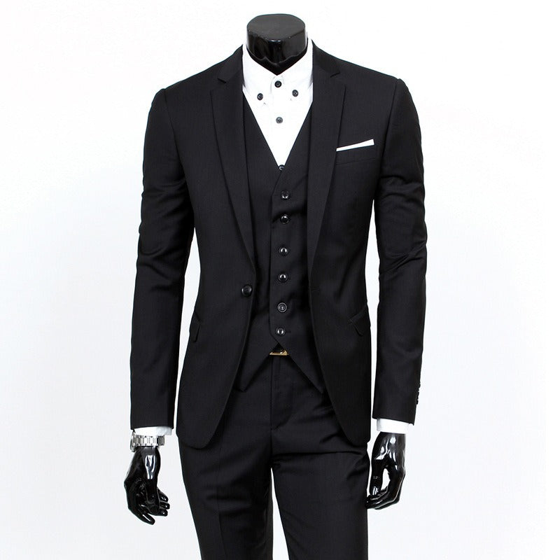 Slim-fit-stilvoller 3-teiliger Anzug für Hochzeiten und formelle Veranstaltungen