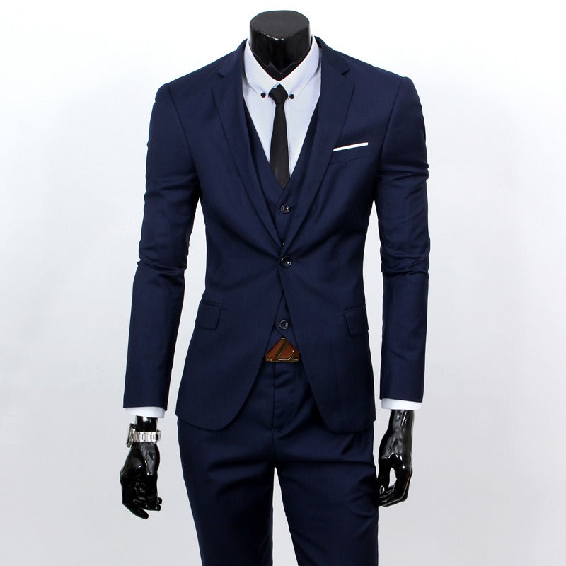 Slim-fit-stilvoller 3-teiliger Anzug für Hochzeiten und formelle Veranstaltungen