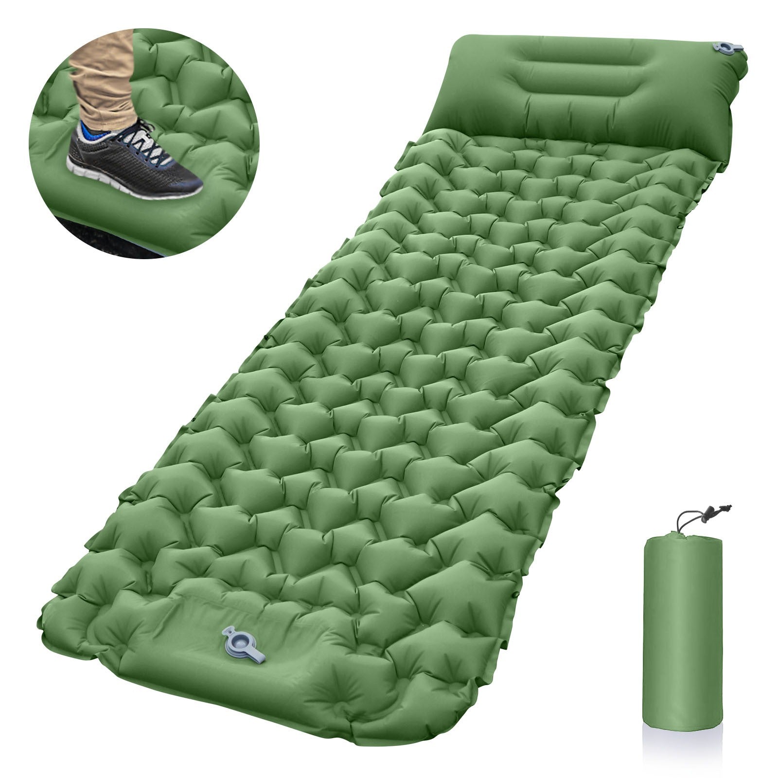 Ultraleichte Wasserdichte Isomatte mit Integrierter Pumpe – AirRest