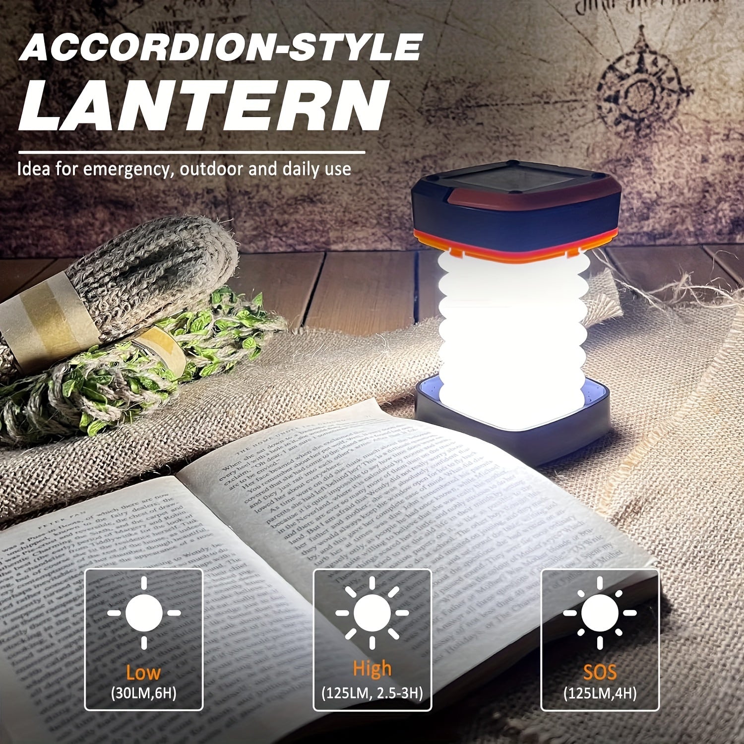 Wiederaufladbare LED -Camping -Laterne - kompaktes faltbares Licht für Outdoor -Abenteuer und Notfälle 2