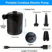 Wiederaufladbare drahtlose Mini -Elektro -Luftpumpe - Leichte USB 4