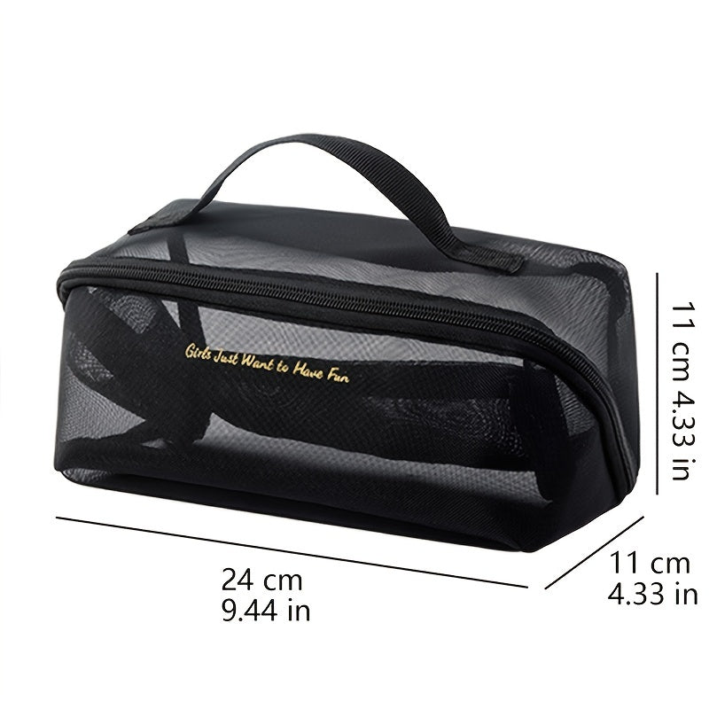 Mila | Rymlig rese-toalettväska i nätmaterial