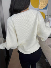 Viola | Eleganter Überkreuz-Pullover in Strickoptik