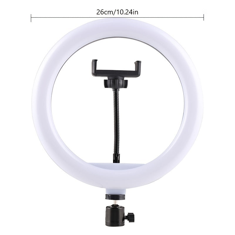 10 -Zoll -LED -Ringlicht mit einstellbarem Stativ und Telefonhalter - ideal für Make -up, Fotografie und Vlogging 3