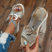 Mayla | Avslappnade mönstrade slip-on sandaler