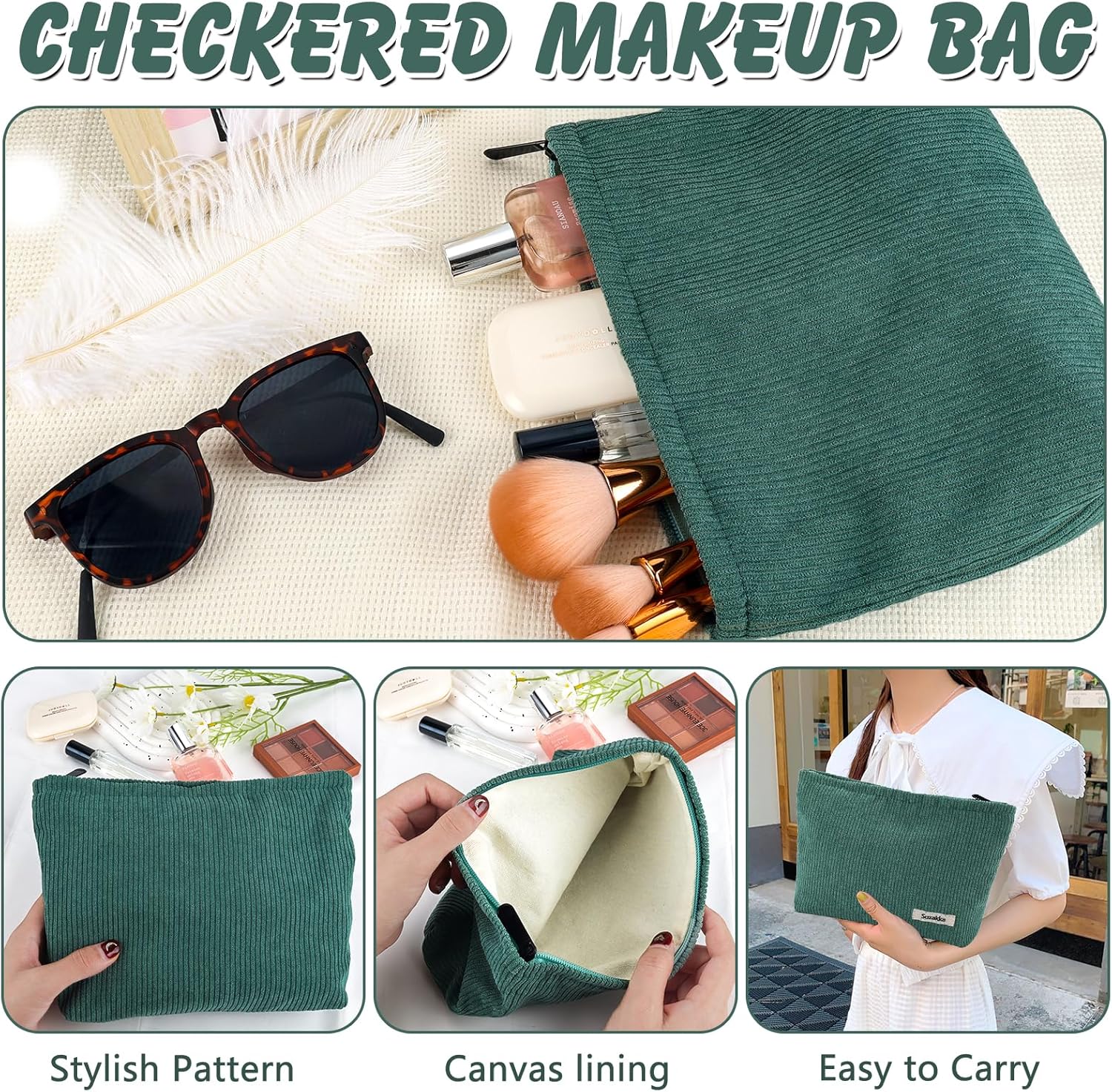 Sienna | Snygg Preppy Cordura Design Kosmetiktv�ska