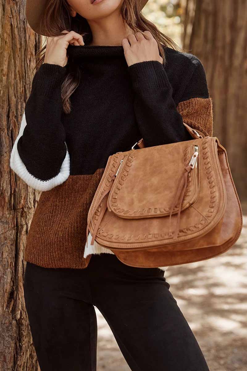 Donna | Varmare pullover med trendigt färgblocksmönster för damer
