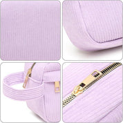 Kamiyah | Weiche Cord-Baumwoll-Kosmetiktasche für Reisen