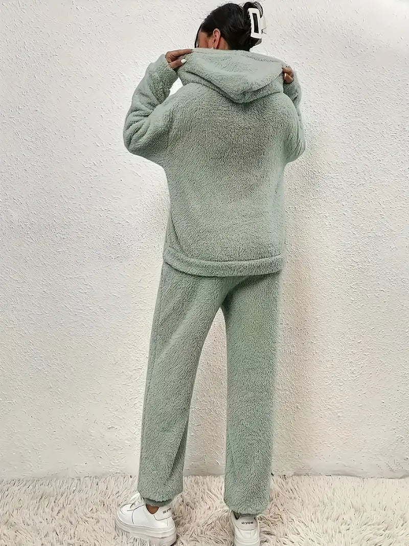 HAILEY | Dam Teddy-Fleece Tvådelat Set