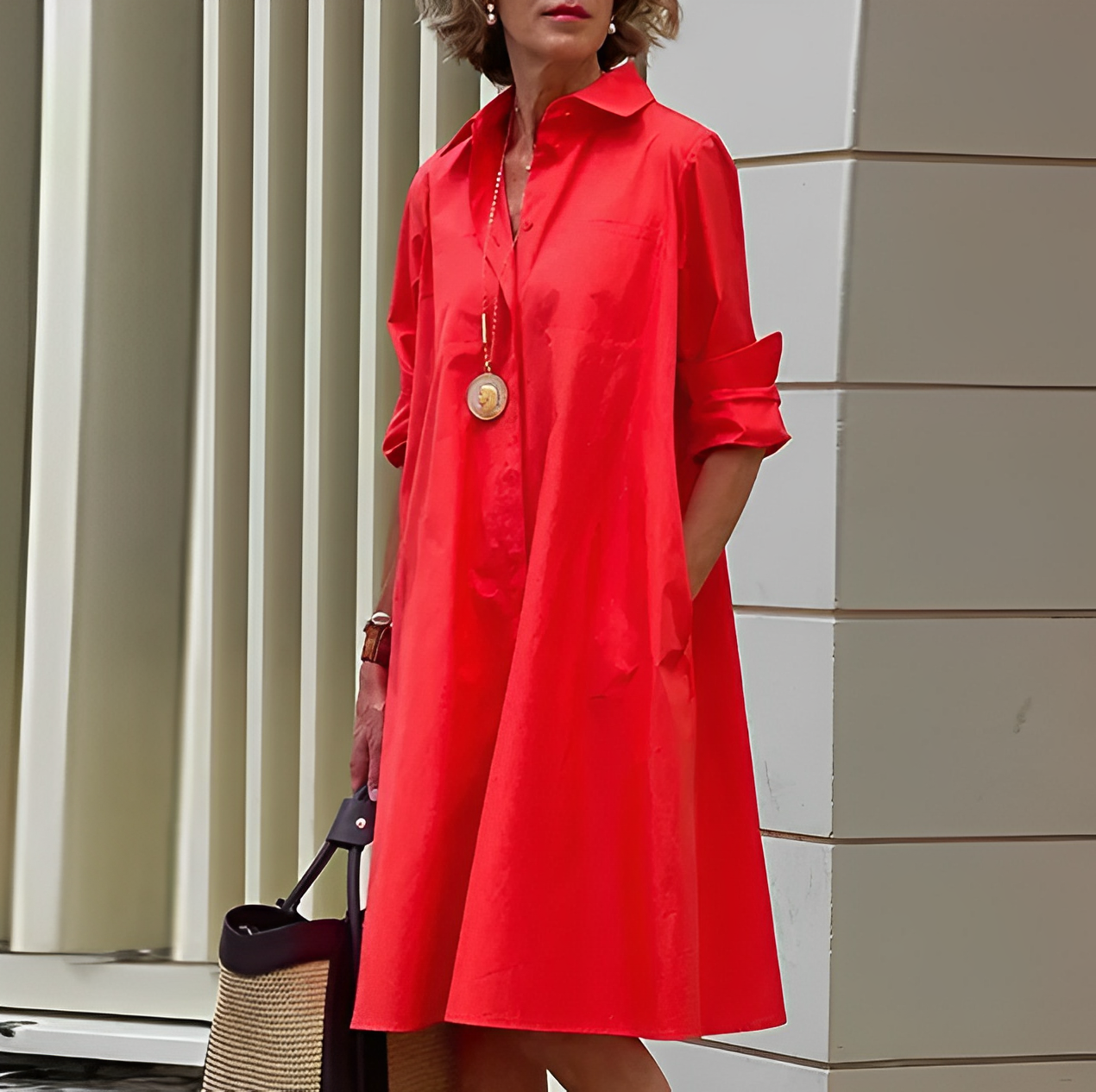 Amara | Minimalistische Lockere Taschenbluse