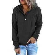 HANIA | Wolle Hoodie med knapp för damer