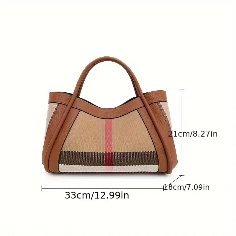 Sophia | Dam läder patchwork stor crossbody-handväska