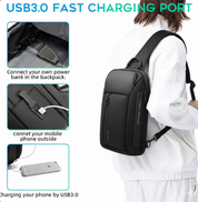 BANGE smart affärslaptop-ryggsäck, vattentät, för 15,6-17,3 tums laptops med 3.0 USB-laddningsport för män och kvinnor