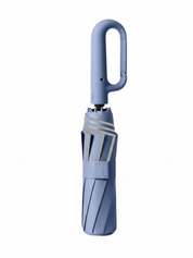 Vindbeständig automatisk hopfällbar paraply med stort spänngrepp - kompakt och hållbar