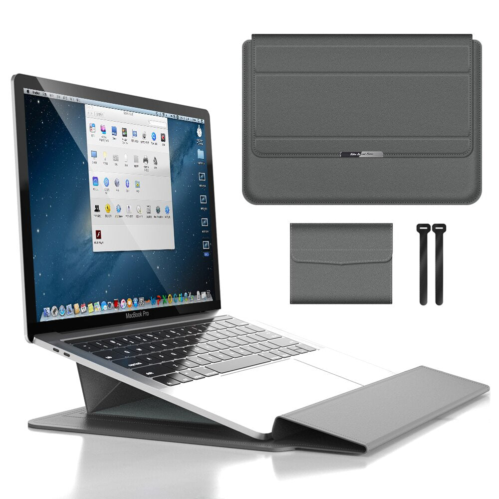3-in-1 wasserdichte Laptophülle mit schockresistentem Design und Zubehörspeicher-Eleganter MacBook-Koffer für Reise und Büro 4