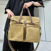 Max | Vintage Canvas Stor Axelremsväska Resväska