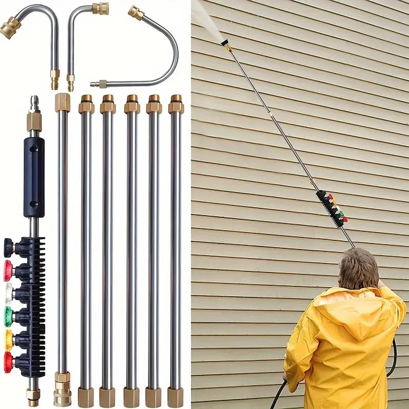 4000 psi Teleskoping Hochdruckreiniger Zauberstab Set für Rinnen- und Dachentwässerung und Wände Reinigung 0