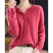 DANIELLE | Ren Merinoull Dam O-hals Cardigan