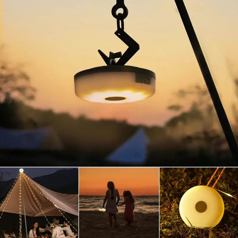 4 In 1 Camp Light - Tragbare Camping -Laterne, Saitenlichter mit 8 Beleuchtungsmodi, wiederaufladbare Power Bank für Outdoor -Abenteuer 1
